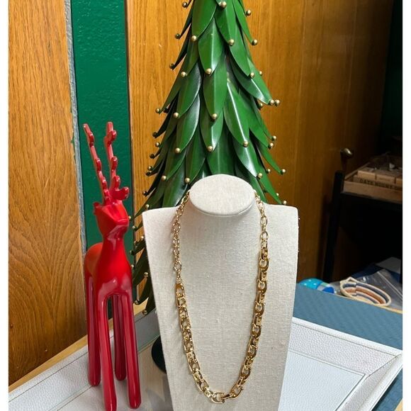 NWT, Storage Pouch & Gift 📦 Coach Chunky Signature Chain Link Necklace #TSNK - Picture 2 of 11